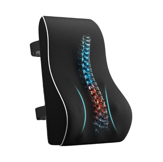 Mesh Cover Double Adjustable Straps Lumbar Pillow Memory Foam